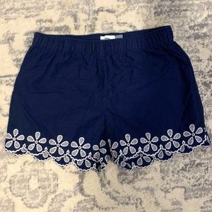 Navy Blue Shorts W/ Flowers